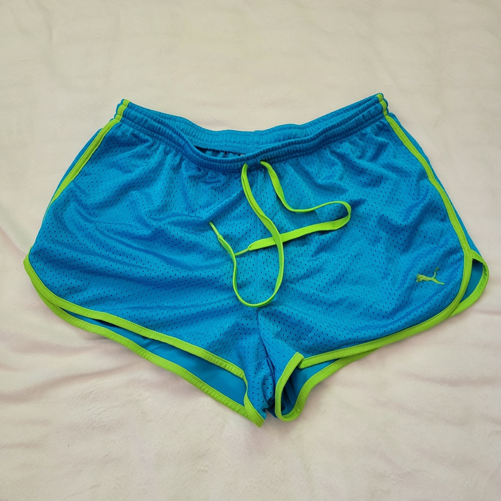 Women's Blue and Green Athletic Shorts